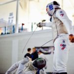 Creative hit from Minott's opponent (Photo Den Pollitt)