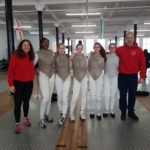 From left, Linda Strachan, Teagan Williams-Stewart, Rachael Shaw, Alice Campbell, Georgia Silk, Elly Knox and Pierre Haper