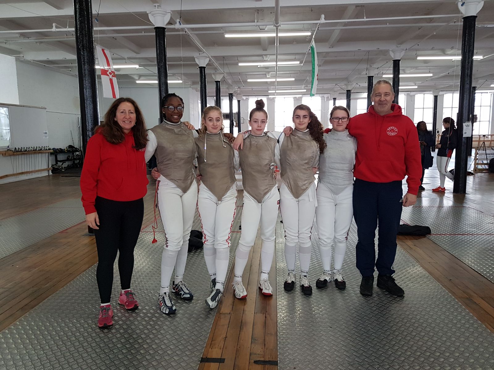 From left, Linda Strachan, Teagan Williams-Stewart, Rachael Shaw, Alice Campbell, Georgia Silk, Elly Knox and Pierre Haper